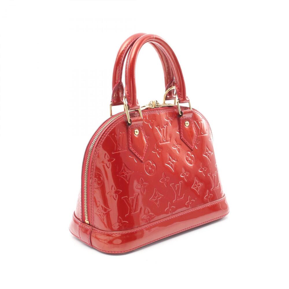 Louis Vuitton Red Alma Rouge Handbag Bordeaux Leather Monogram Fauviste Vernis